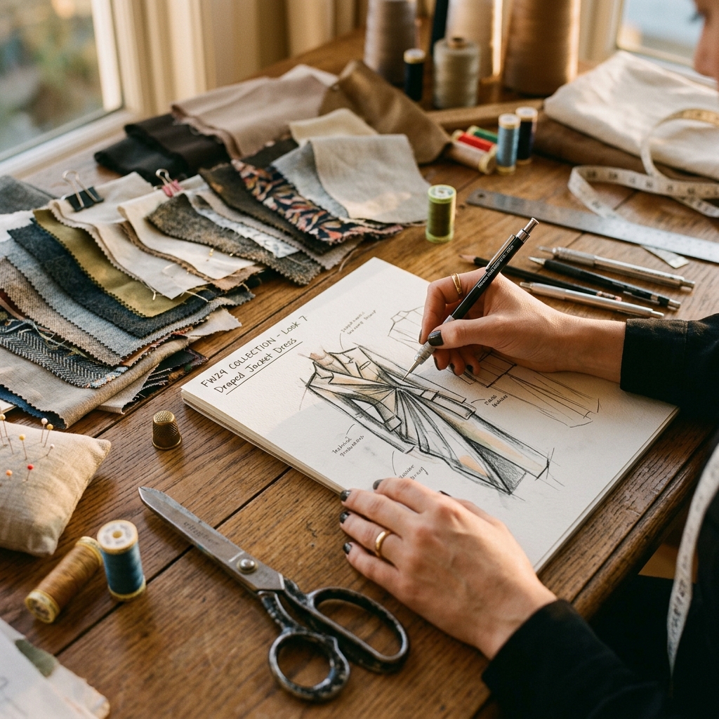 Fashion Designer Sketching